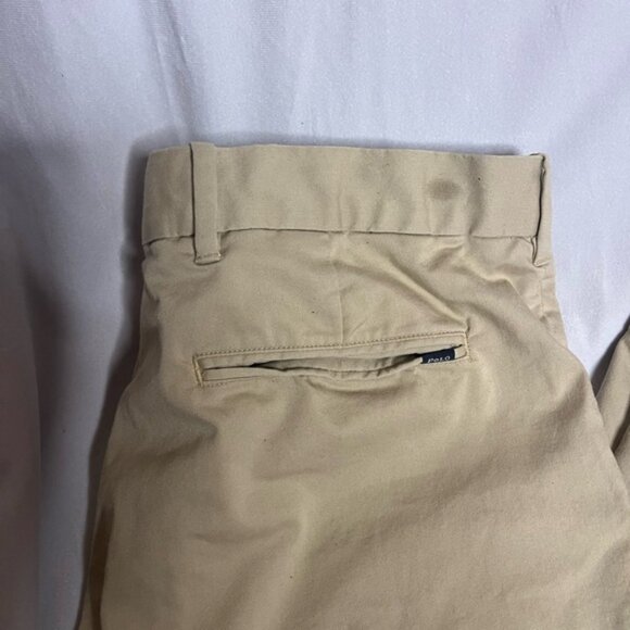 Polo Ralph Lauren Khaki Chino Pants Men 34x32 Beige Flat Front Stretch Slim Fit - Picture 3 of 7